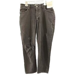 Abercrombie & Fitch The Dad High Rise Denim Curve Love Black Jeans Size 32/14